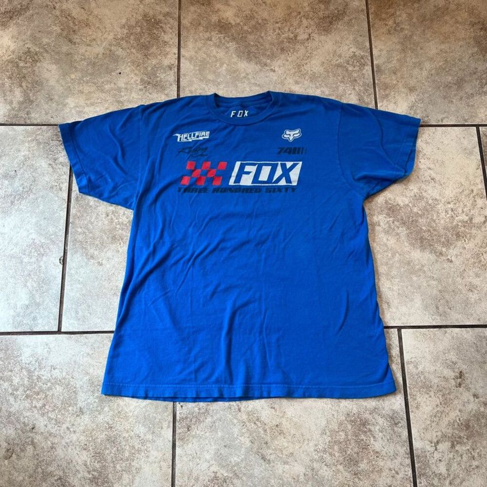 Fox Racing 360 Motocross Blue Graphic T-Shirt size L